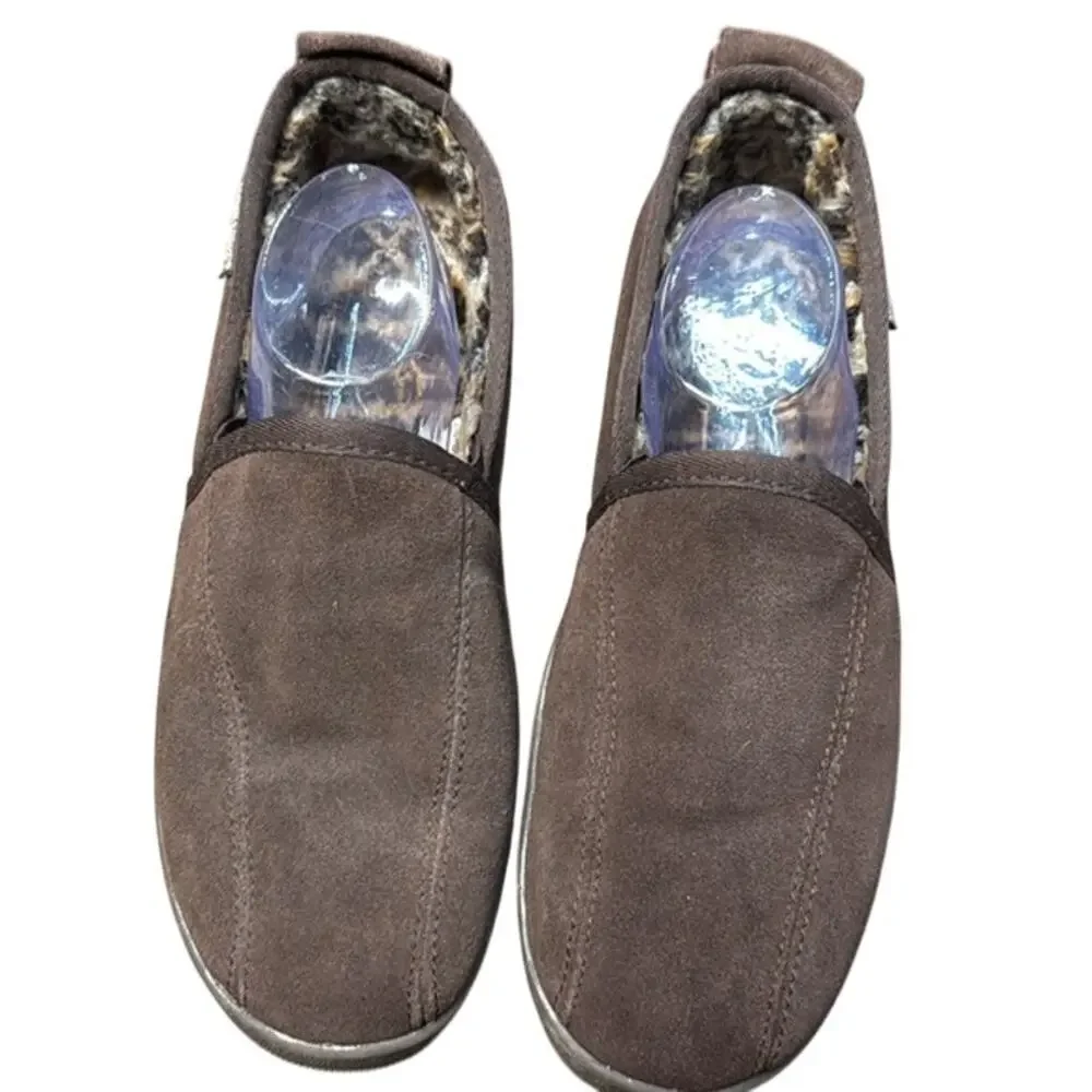 Men's Brown Muk‎ Luks Suede Slip-On Slippers Size 11